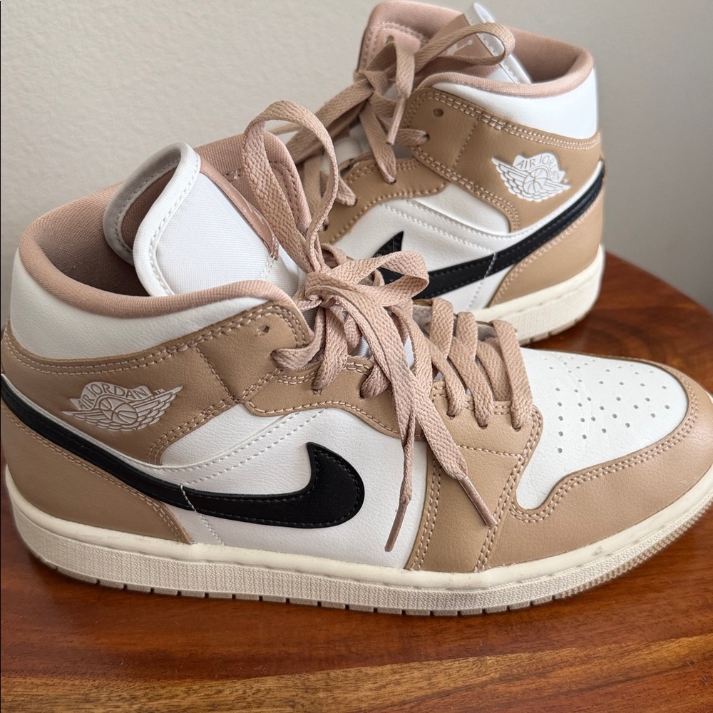 Jordan Women's Beige and White High-Top Sneakers - Picture 5 of 5